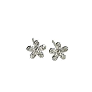 Sterling silver cz Forget me Not stud earrings